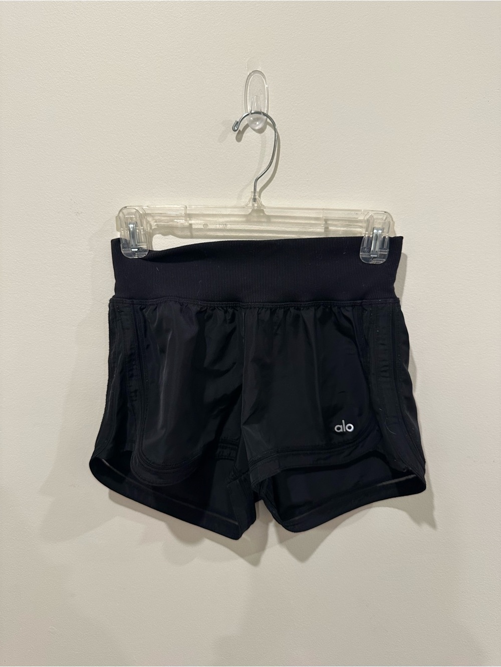 ALO Yoga Women's Black Athletic Shorts with Elastic Waistband